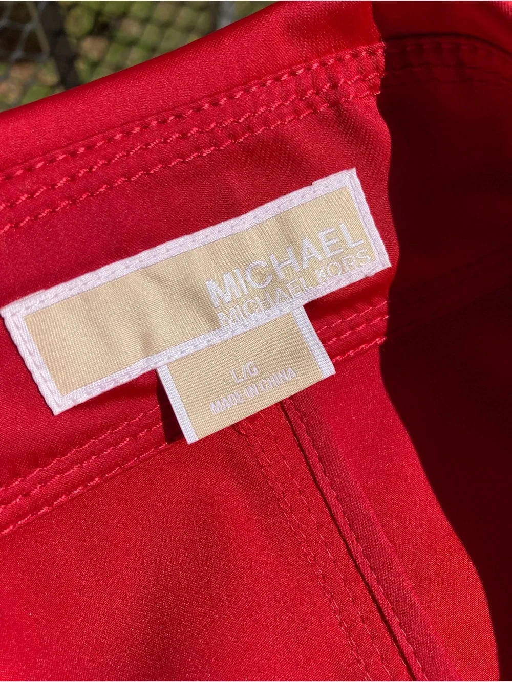 Michael Kors Red Belted Cropped Trench Coat Silver Hardware